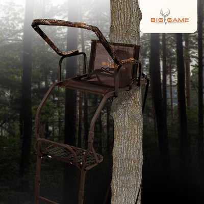 Big Game Warrior Lightweight Portable Hunting Tree Stand Ladder, 17' (Open Box)