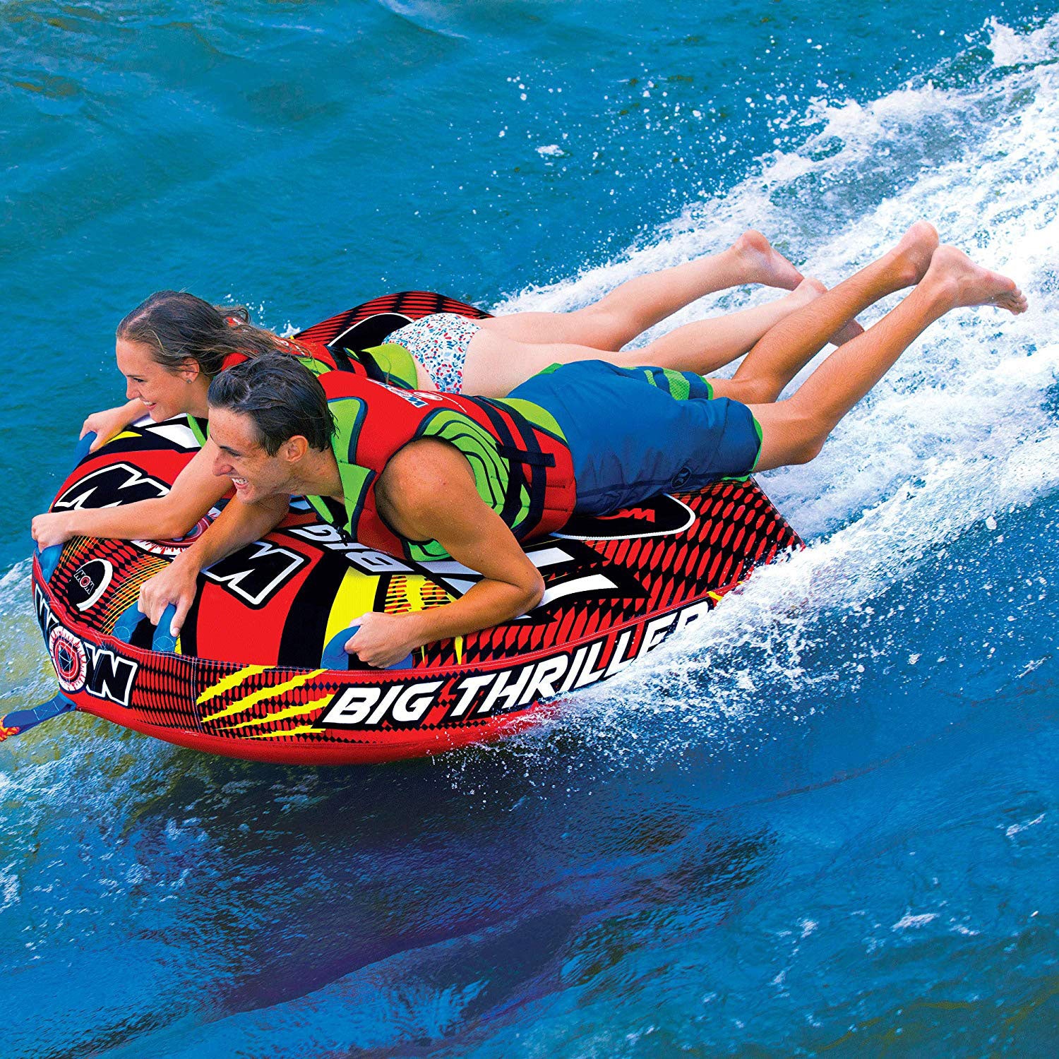 WOW Watersports Inflatable 2-Person Towable Water Boating Deck Tube (Open Box)