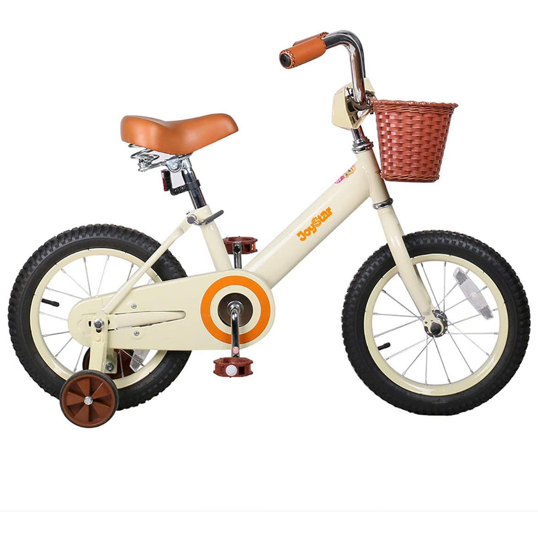 Joystar Vintage 16 Inch Ages 4 to 7 Kids Wheel Bike with Basket, Tan (Open Box)