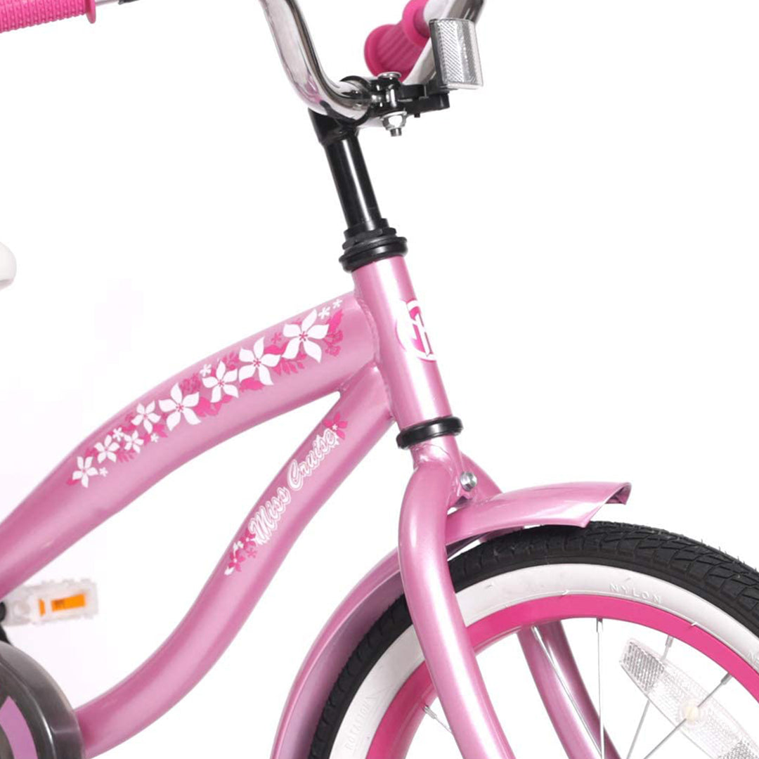 Joystar Beach Cruiser 14" Kids Toddler Bicycle with Training Wheels, Pink (Used)