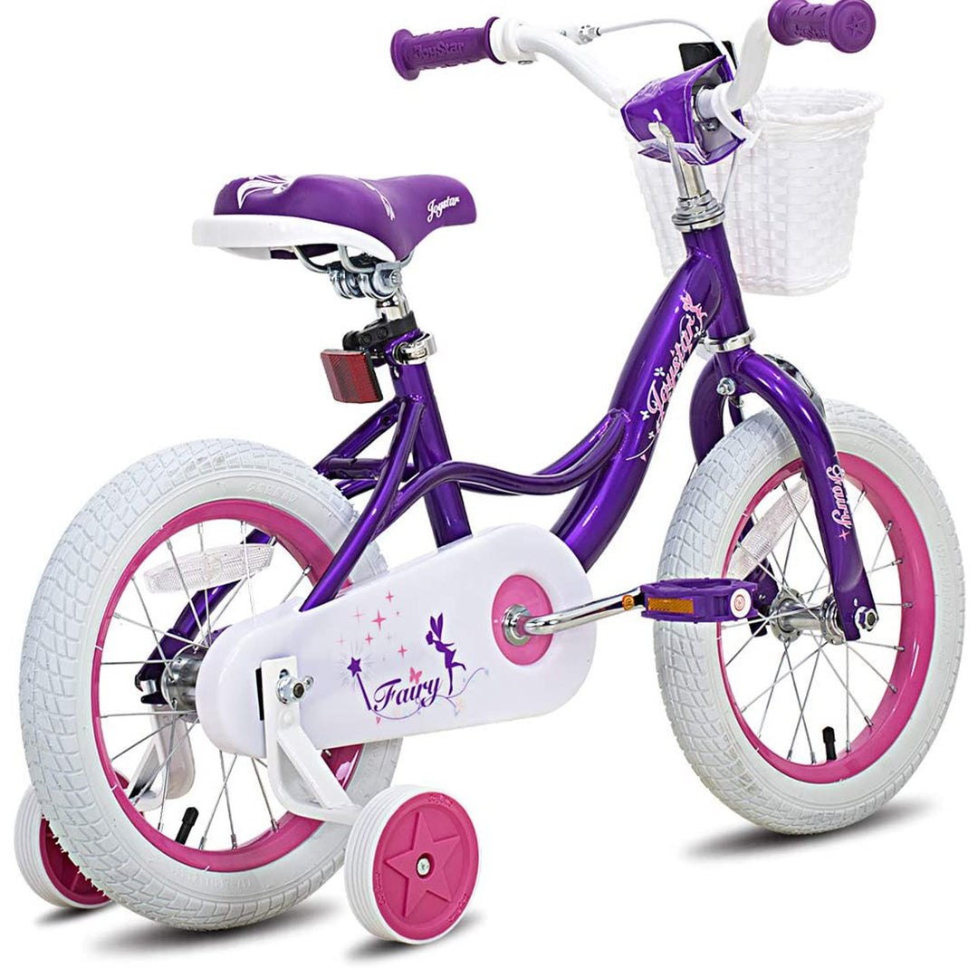 Joystar Fairy 18" Bike with Training Wheels for Ages 5 to 9, Purple (Open Box)