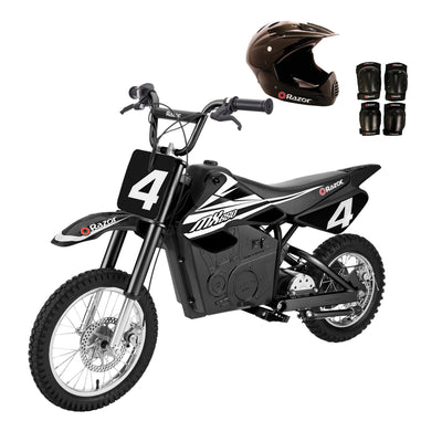 Razor MX650 Dirt Rocket Electric Dirt Bike w/Helmet, Elbow and Knee Pads, Black - VMInnovations