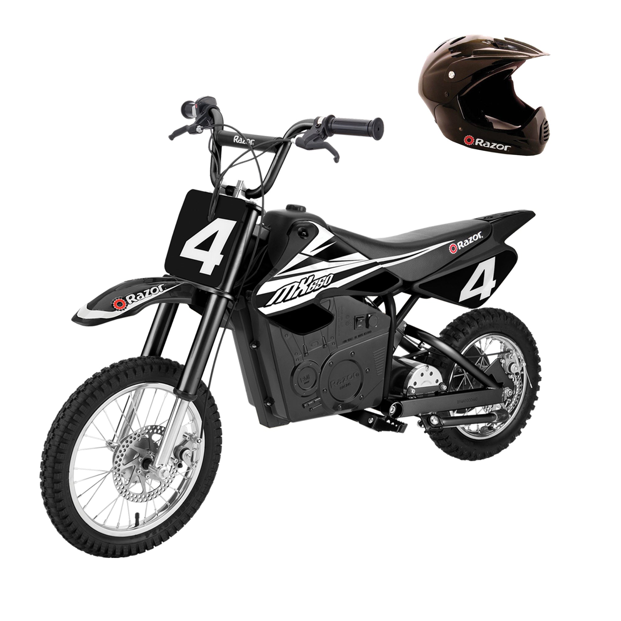 Razor MX650 Dirt Rocket Electric Motocross Motorcycle Dirt Bike w/Helmet, Black