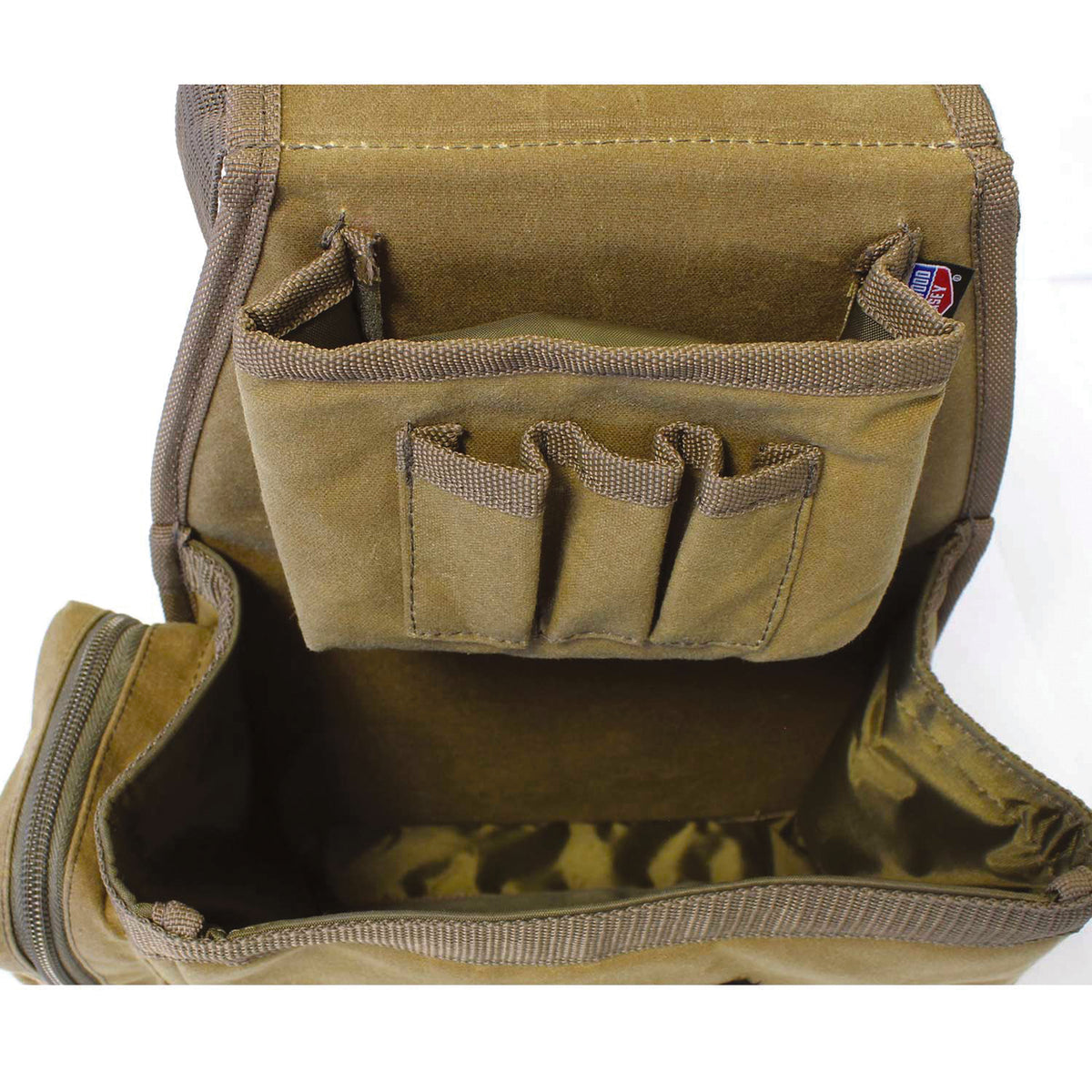 Birchwood Casey Waxed Canvas Convenient Storage Shell Bag and Carry Belt, Tan - VMInnovations