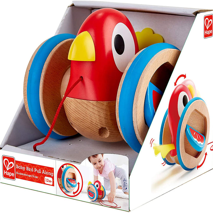Hape Wooden Wobbling and Flapping Baby Bird Pull-Along Toddler Toy (Used) - VMInnovations