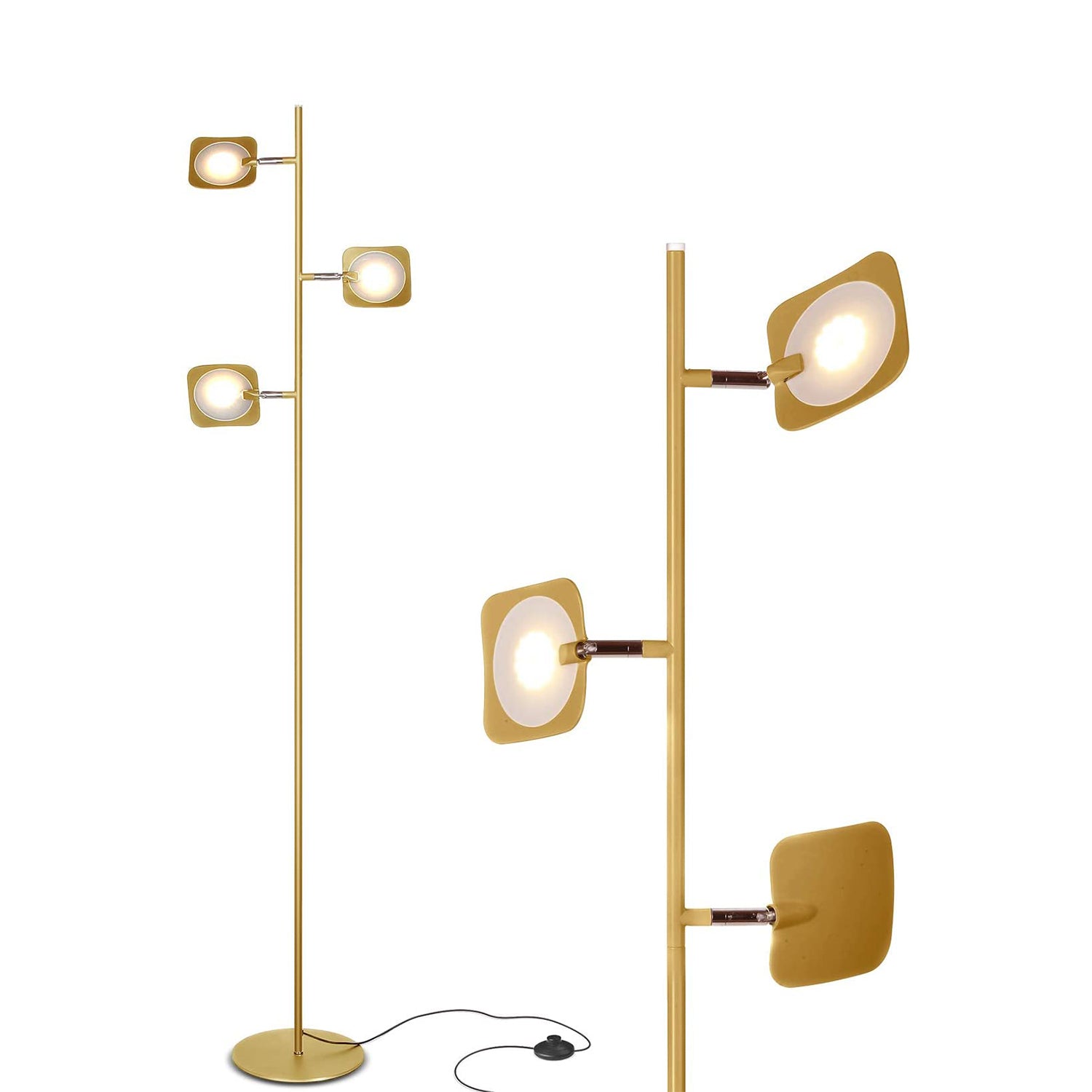 Brightech Tree LED Spotlight Bright 3 Light Standing Floor Lamp Brass (Open Box)