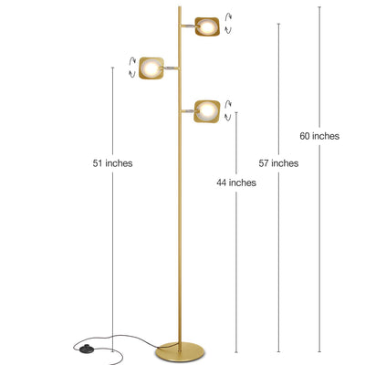 Brightech Tree LED Spotlight Bright 3 Light Standing Floor Lamp Brass (Open Box)