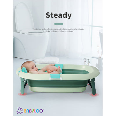 Babyloo SV2 Folding Children's Bathtub Cradle with Newborn Cushion, Olive Green - VMInnovations