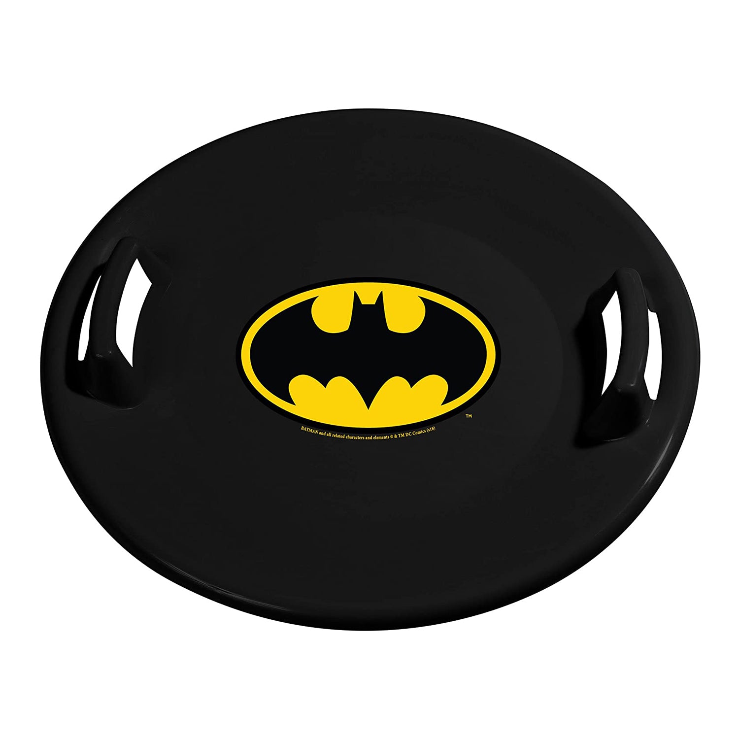 Slippery Racer Pro Round Batman Plastic Saucer Disc Snow Sled, Black (Used) - VMInnovations