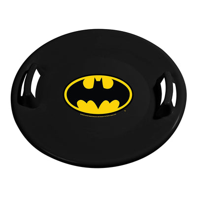 Slippery Racer Pro Round Batman Plastic Saucer Disc Snow Sled, Black (Used) - VMInnovations