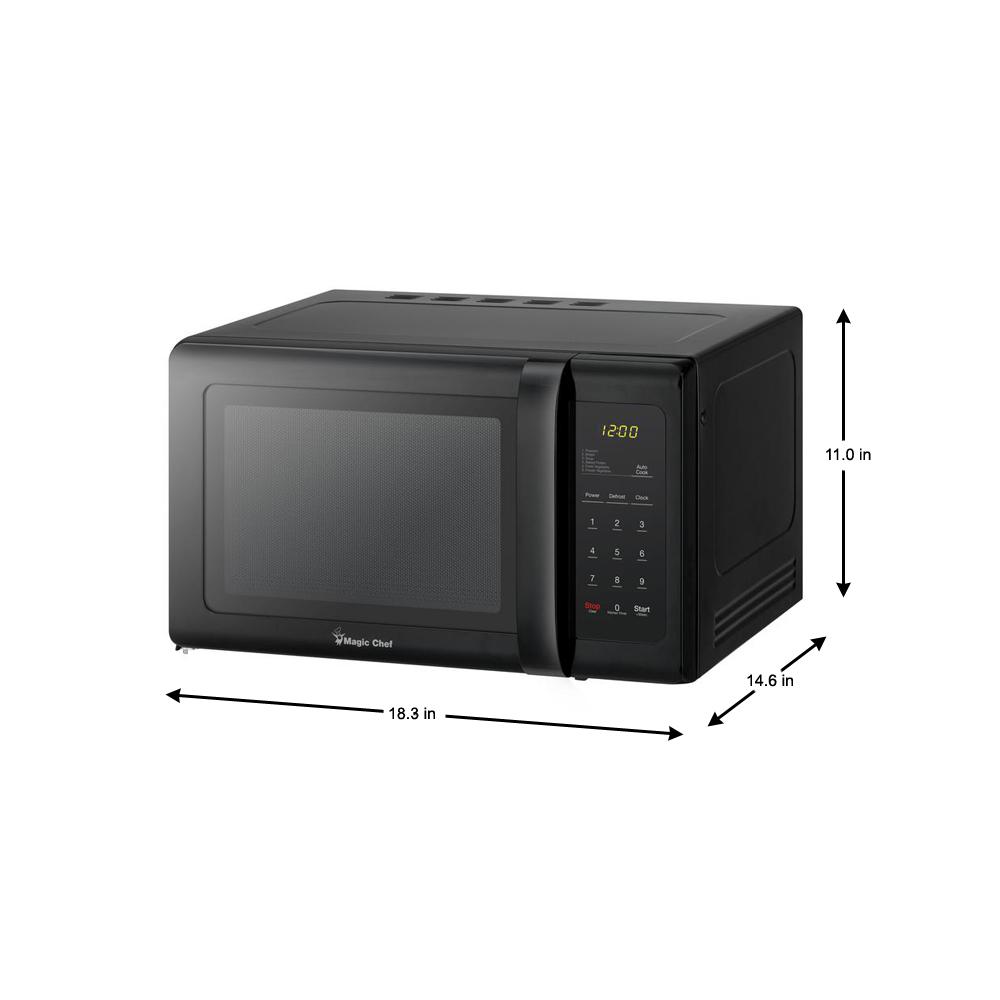 Magic Chef 900 Watt 0.9 Cubic Foot Countertop Microwave Oven, Black (Open Box)
