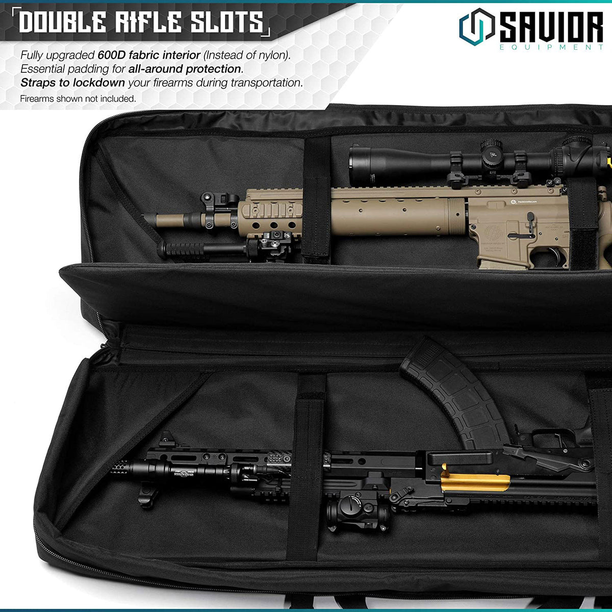 Savior Equipment Black Urban Warfare Double Rifle Gun Case, 36-Inch (For Parts)