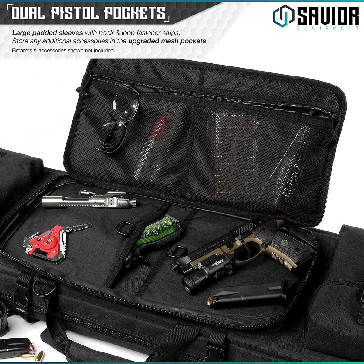 Savior Equipment 42-Inch Obsidian Black Urban Warfare Double Rifle Carrying Case