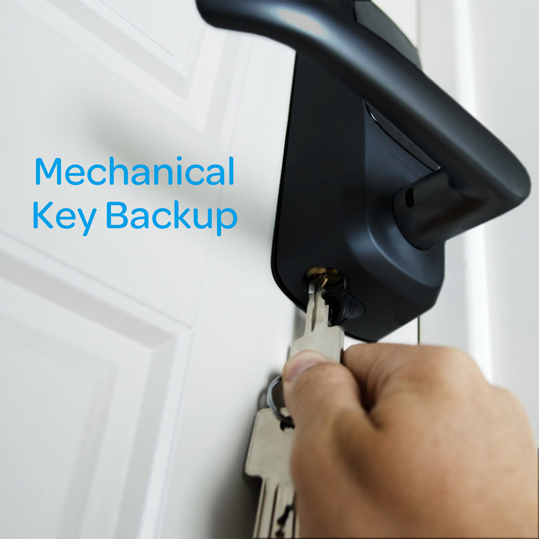 U-Tec Ultraloq UL3 BT 2nd Gen 5 in 1 Smart Home Door Lock Lever Handle, Black - VMInnovations