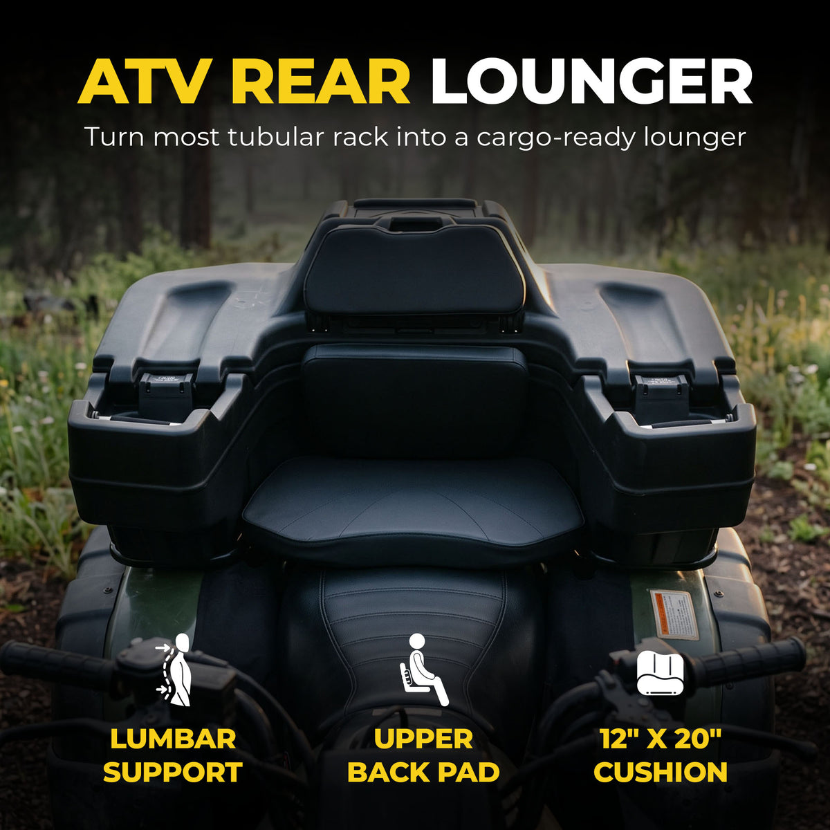 Black Boar ATV Rear Storage & Lounger, Seat w/Increased Durability (Open Box)