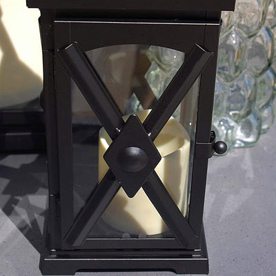 Pebble Lane Living Indoor/Outdoor Candle Lanterns, Set of 3, Black (Used)