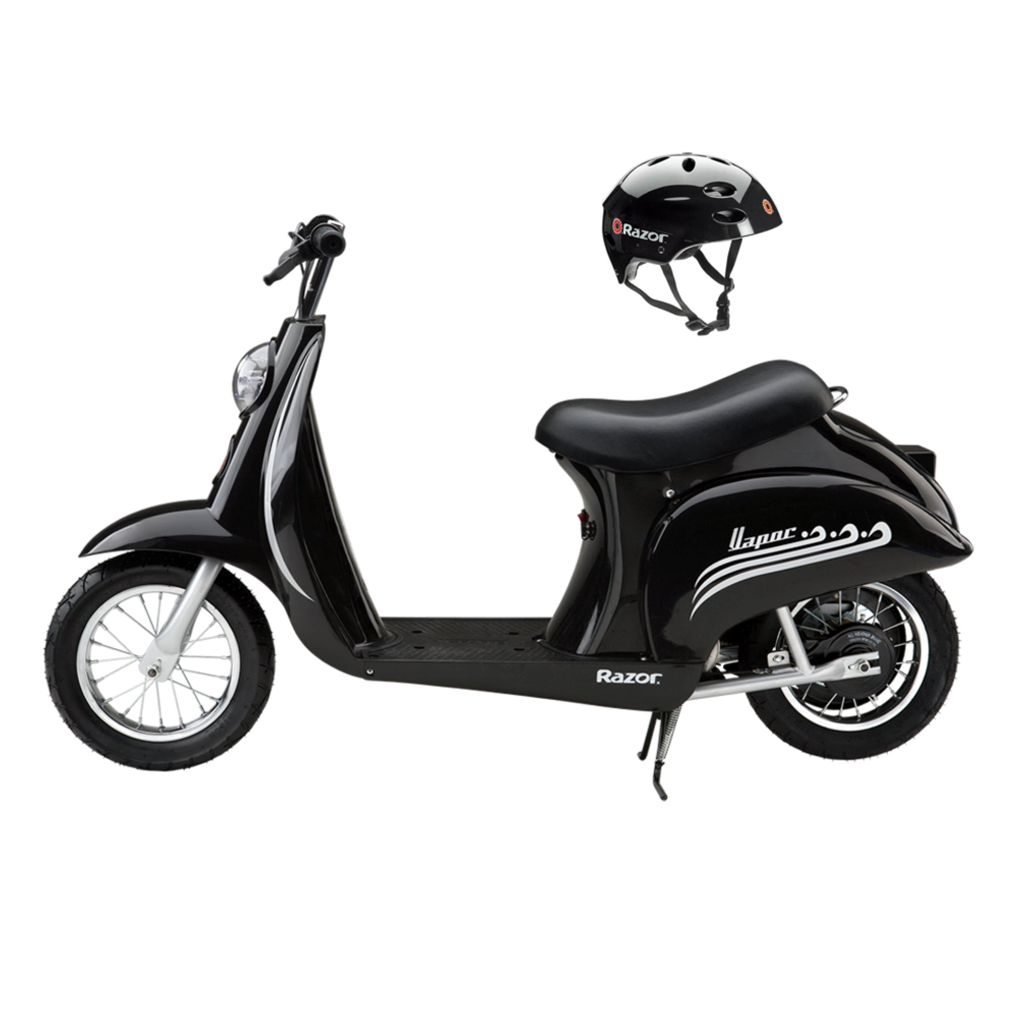 Razor Pocket Mod Miniature Euro 24V Kids Electric Motor Scooter & Helmet, Black