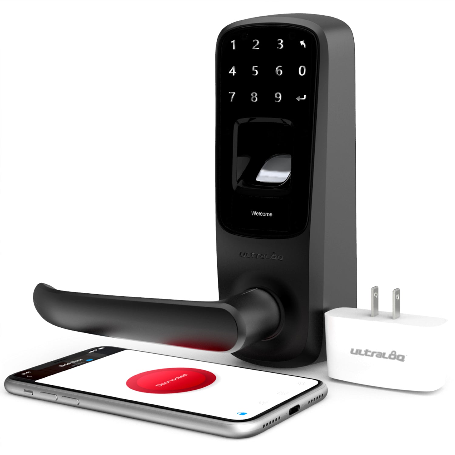 U-Tec Ultraloq UL3 BT 2nd Gen WIFI Bridge 5 in 1 Smart Home Door Lock, Black - VMInnovations