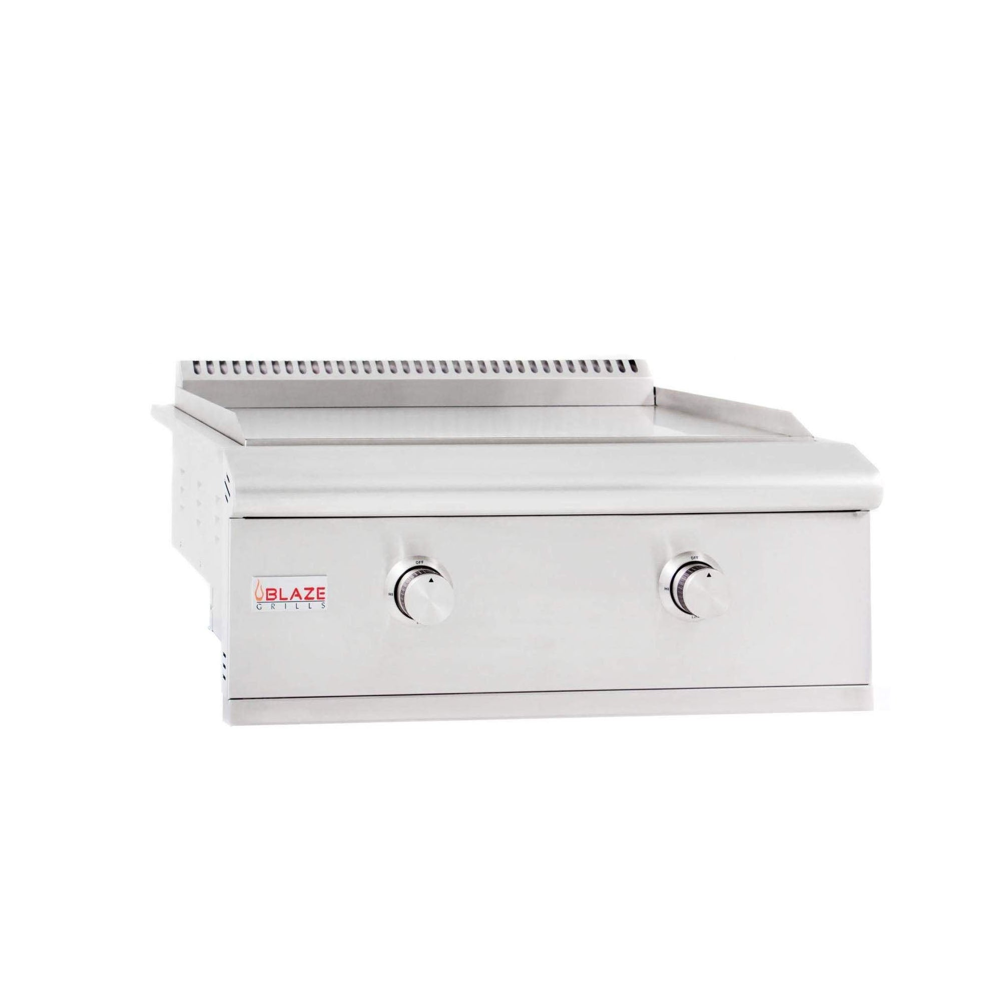 Blaze 30-Inch Built-In Natural Gas Griddle with Control Knobs, Stainless Steel