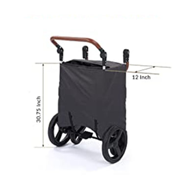 Keenz 7S Push Pull Baby Toddler Kids Stroller Wagon with Canopy, Black(Open Box)