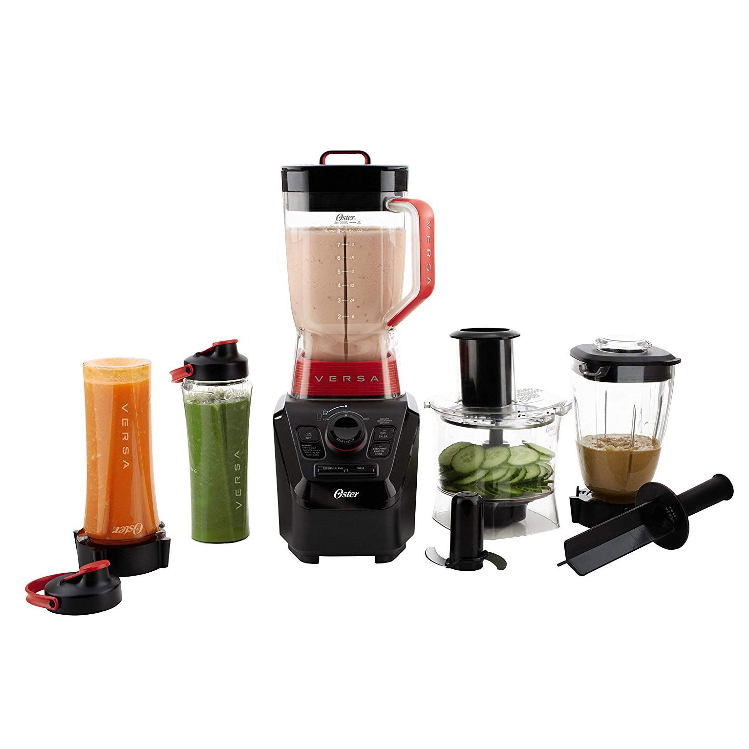 Oster Versa Pro Series 64 Ounce Powerful Food Blender Processor, Red (Open Box)