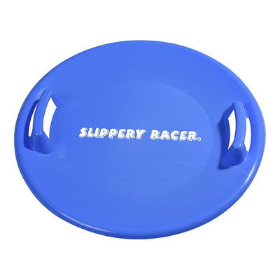 Slippery Racer Downhill Pro Adults and Kids Saucer Disc Snow Sled, Blue (3 Pack)