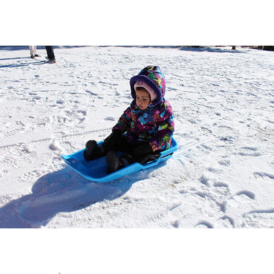 Slippery Racer Thunder Kids Toddler Plastic Toboggan Snow Sled, Blue (Open Box)