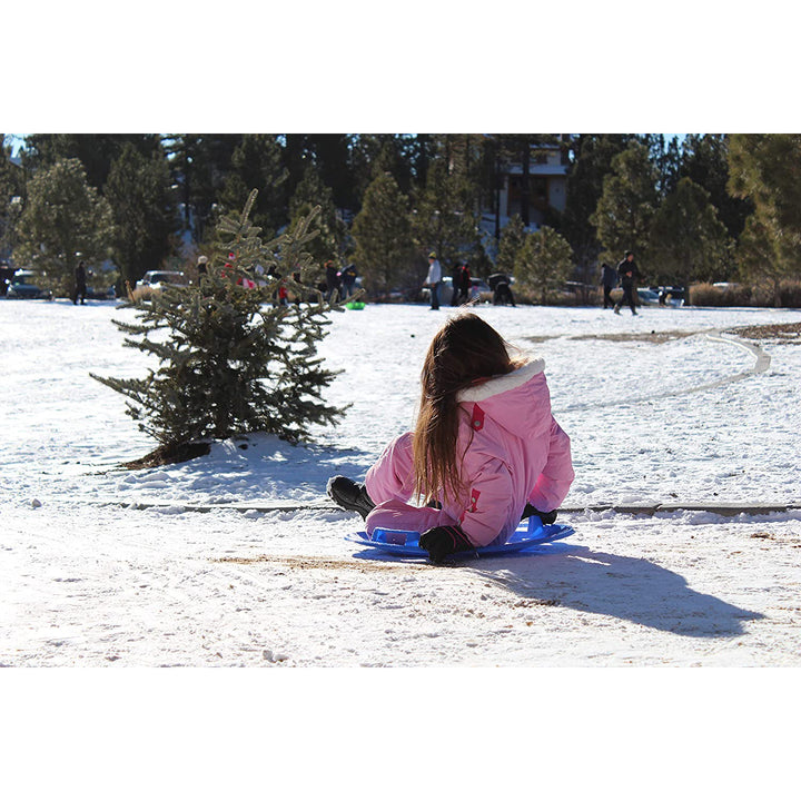 Slippery Racer Downhill Pro Adults and Kids Plastic Saucer Disc Snow Sled, Red - VMInnovations