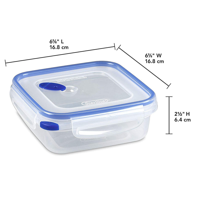 Sterilite 4.0 Cup Square Ultra-Seal Food Storage Container, Blue (6 Pack)