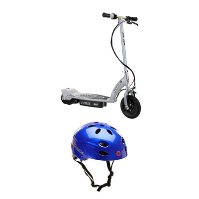 Razor E100 Kids Motorized Electric Powered Ride On Scooter and V17 Sports Helmet