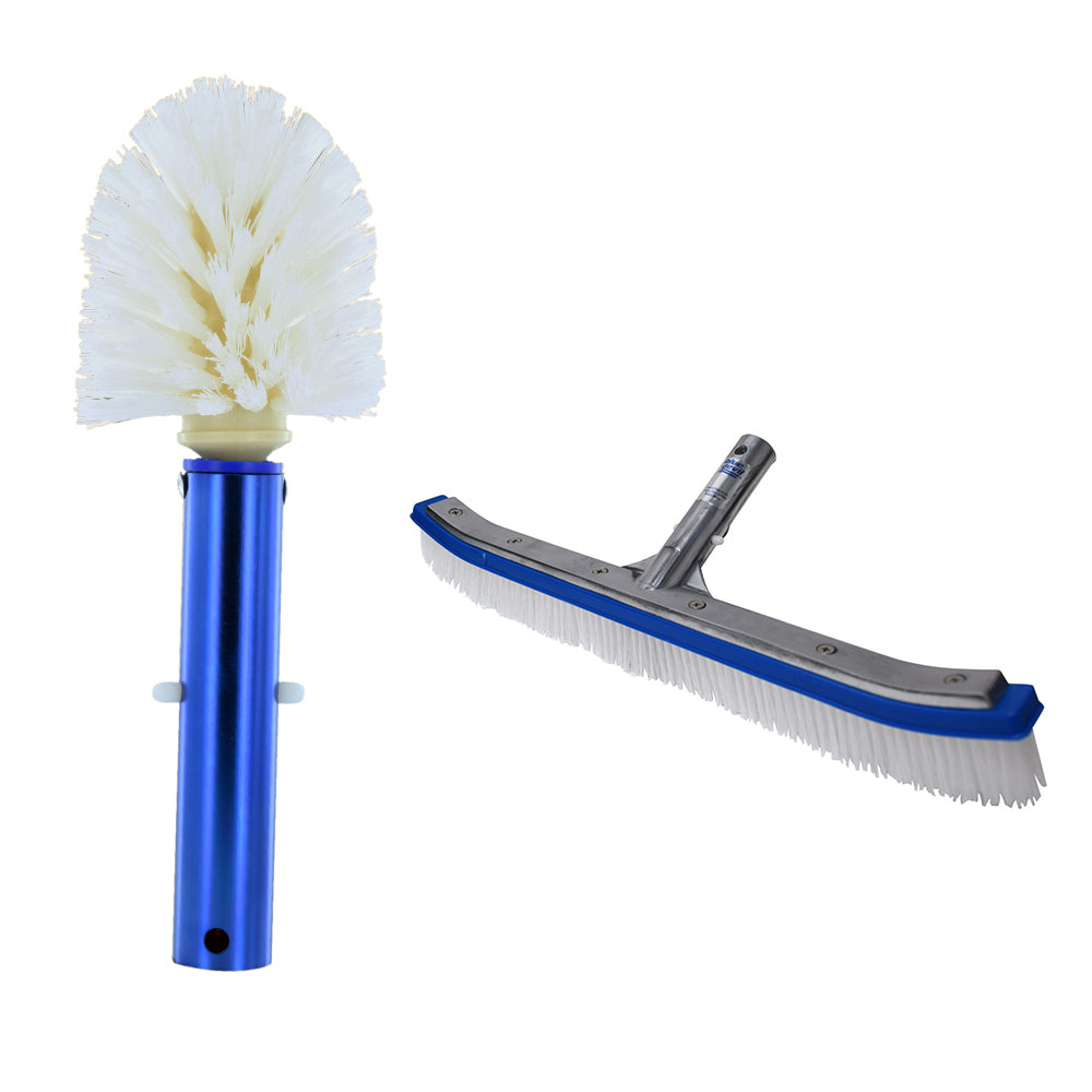 Blue Devil Pool Corner and Step Cleaning Brush and Wall Cleaning Brush Deluxe