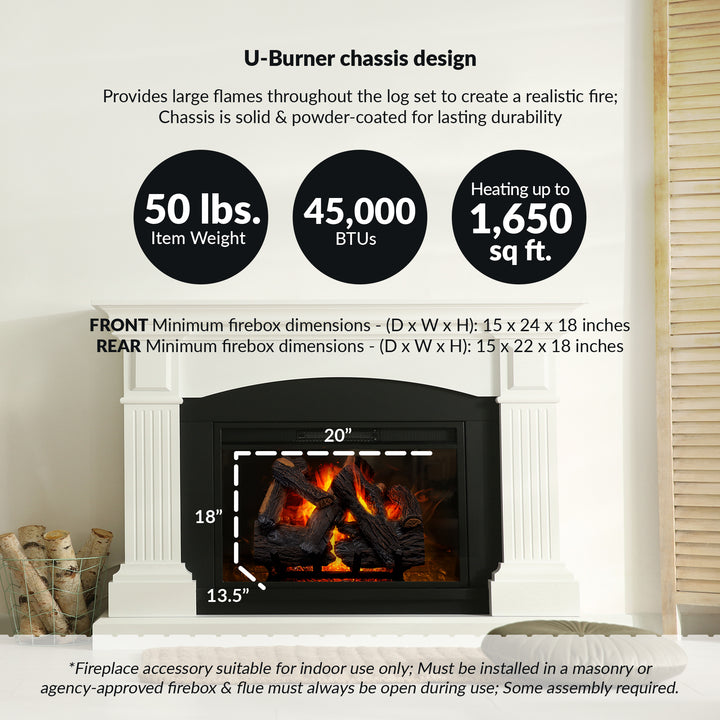 Duluth Forge 18 Inch Vented Gas Log Set w/Manual Light, Heartland Oak (Open Box) - VMInnovations