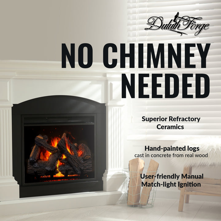 Duluth Forge 18 Inch Vented Gas Log Set w/Manual Light, Heartland Oak (Open Box) - VMInnovations