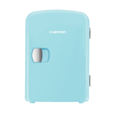 Chefman Plastic 4 Liter Personal Mini Refrigerator and Warmer, Blue (Used)