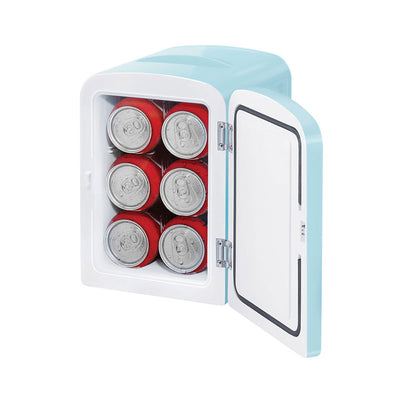 Chefman Plastic 4 Liter Personal Mini Refrigerator and Warmer, Blue (Open Box)