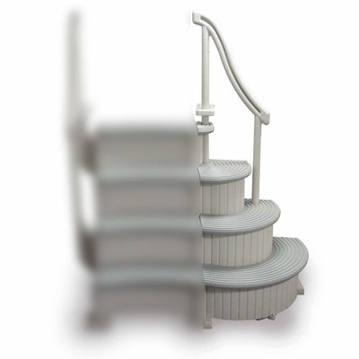 Confer Grey 4-Step Above Ground Pool Entry Steps Curved Add-on (Open Box)