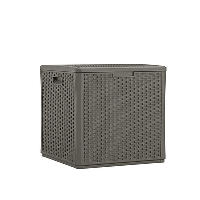 Suncast 60 Gallon Resin Outdoor Patio Storage Cube Deck Box, Stoney (2 Pack) - VMInnovations