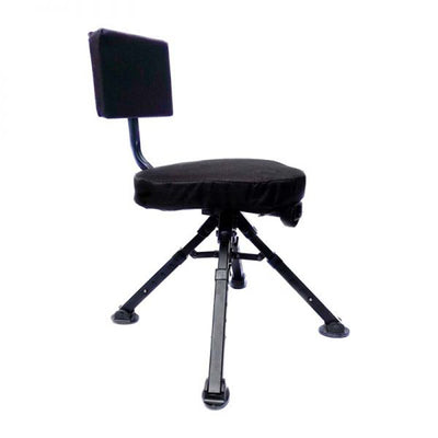 BenchMaster 4 Leg Portable Ground Blind Adjustable Rotating Seat Chair,  Black - VMInnovations