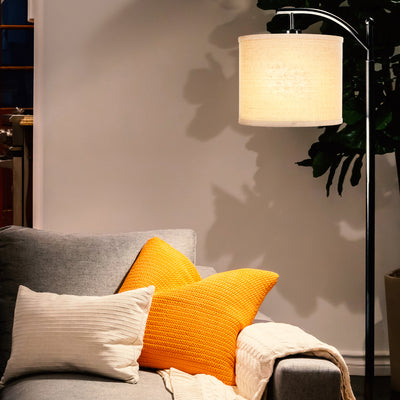 Brightech Montage Standing Floor Smart Lamp with LED Light & Drum Shade, Black (For Parts)