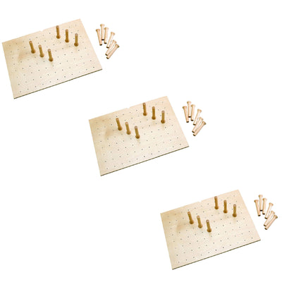 Rev-A-Shelf 4DPS-3021 30 x 21 Inch Wood 12 Peg Board Drawer Organizer (3 Pack)