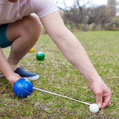 YardGames Giant 4 In a Row Multiplayer Game & 100mm Resin Bocce Ball Game Set - VMInnovations