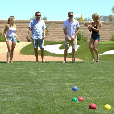 GoSports 90mm Bocce Set Outdoor Backyard Lawn Game Set with 8 Balls and Case