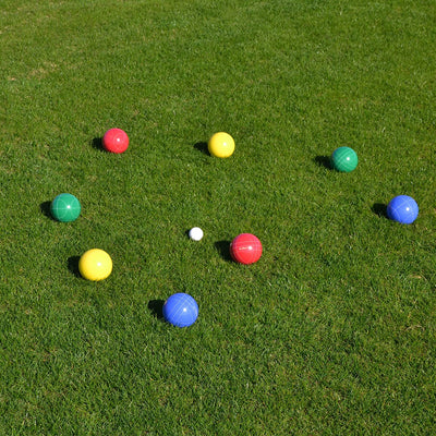 GoSports 90mm Bocce Set Outdoor Backyard Lawn Game Set with 8 Balls and Case