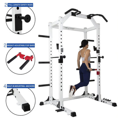 Body Power SMU6200 Weightlifting Deluxe Home Power Rack Cage System (For Parts)