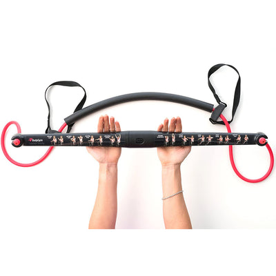 BodyGym All in 1 Home Gym Full Body Exercise Resistance Bar Kit w/2 Workout DVDs