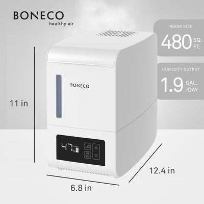 BONECO S250 Large Room Steam Humidifier with Hand Warm Mist and Digital Display