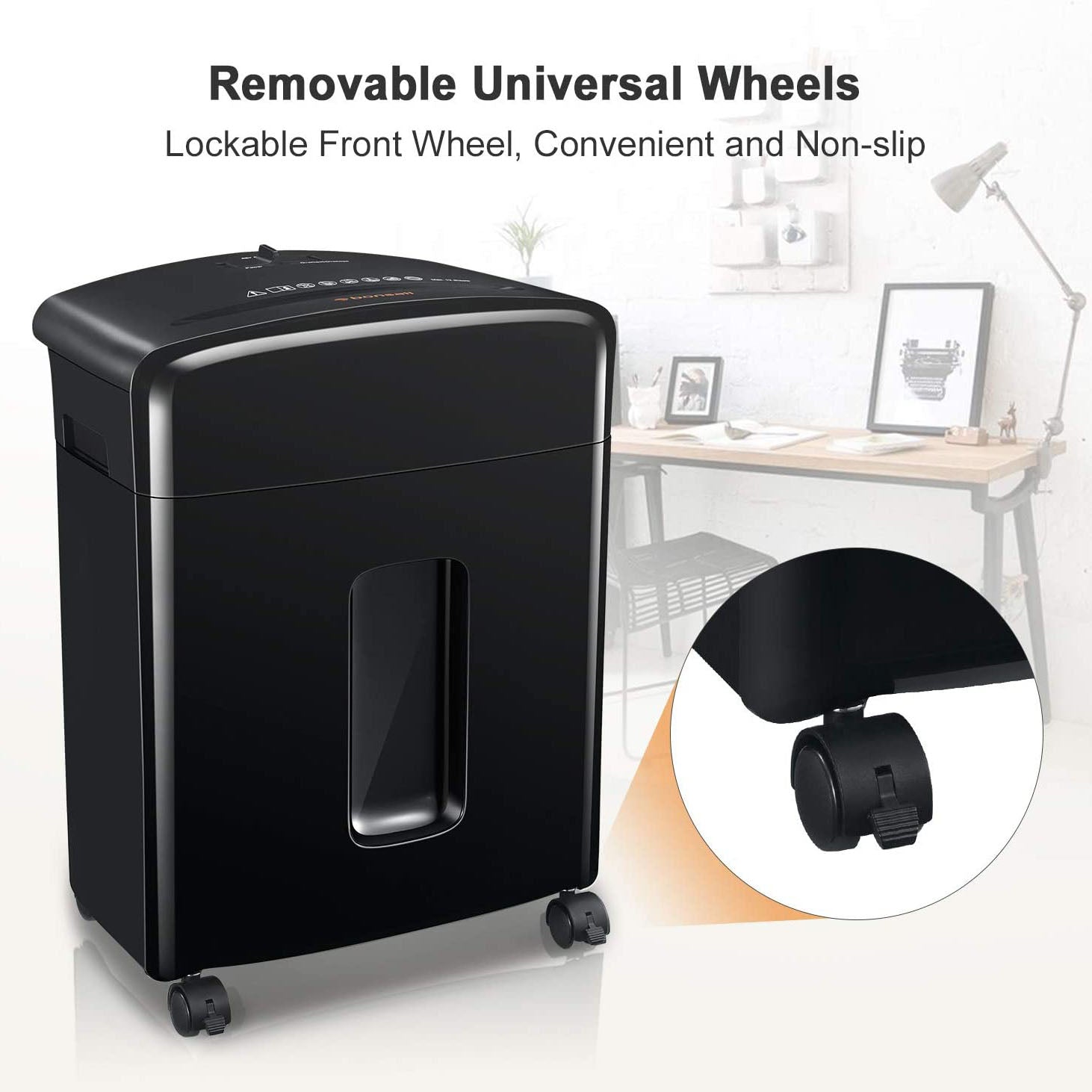 Bonsaii C220-A Portable 12 Sheet Cross Cut Paper, Card, and Disc Shredder Bin