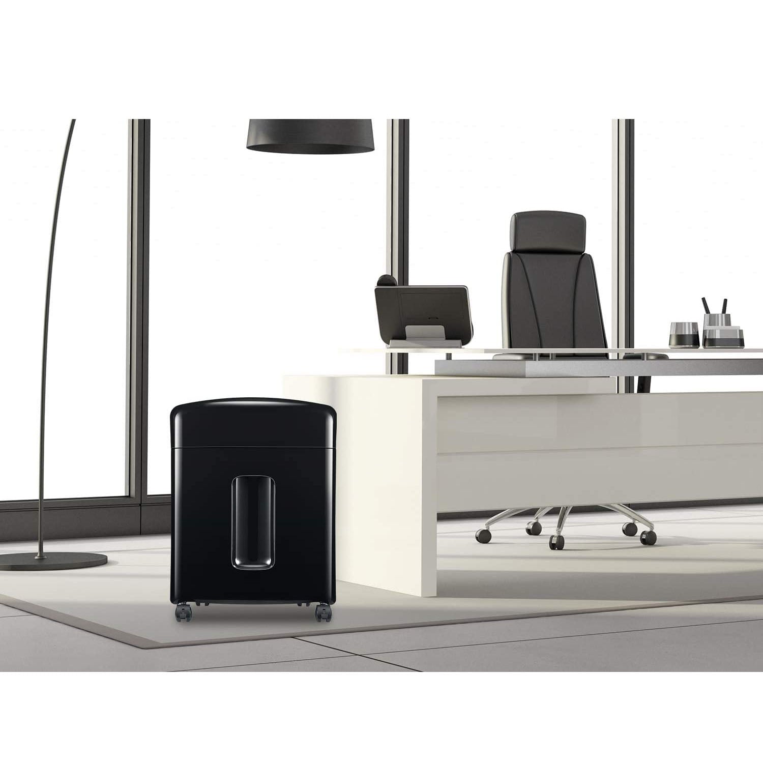 Bonsaii C220-A Portable 12 Sheet Cross Cut Paper, Card, and Disc Shredder Bin