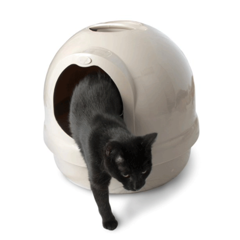 Petmate Booda Dome Pet Cat Easy Clean Litter Box with Lid, Large, Titanium