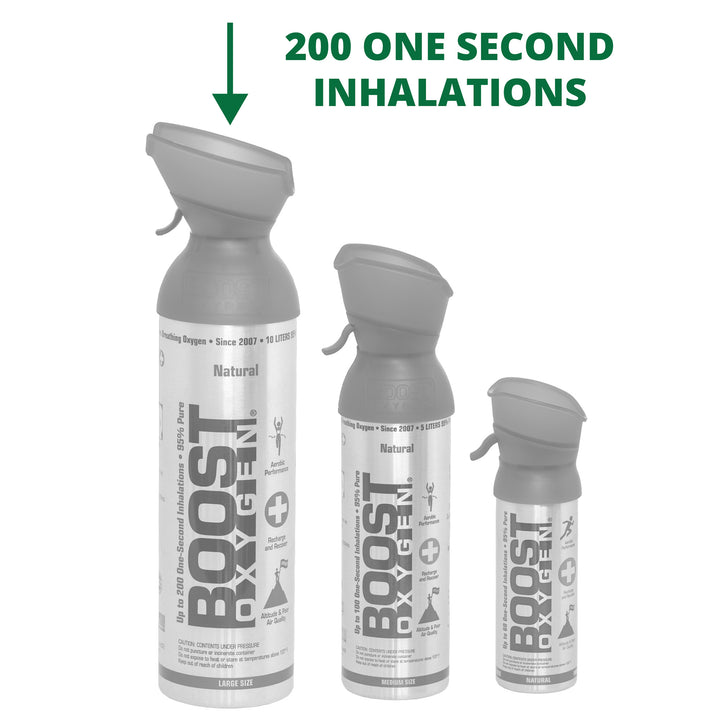 6 Pack 10L Boost Oxygen Stars and Stripes Pure Canned Oxygen Canister, Natural - VMInnovations